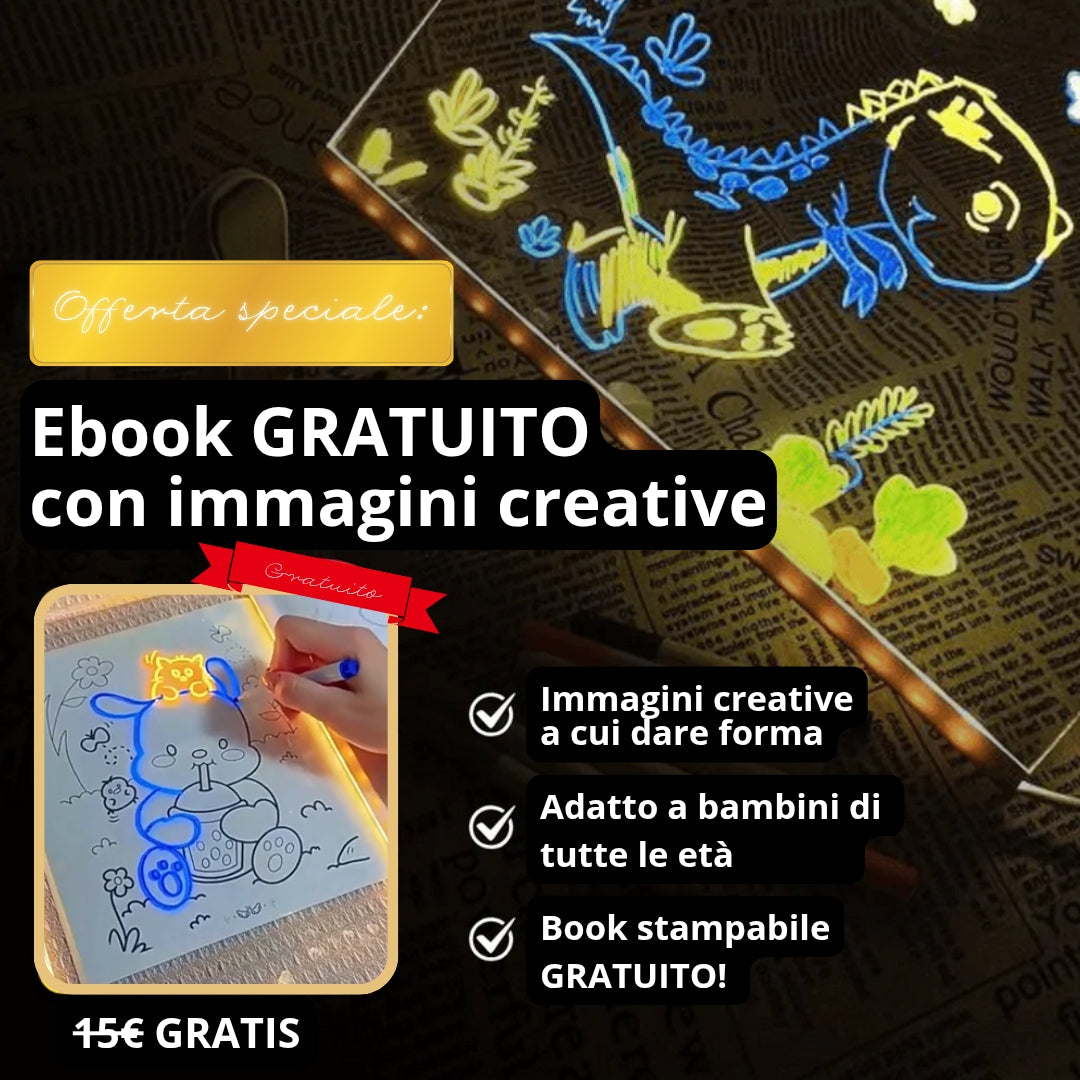 Tavola da disegno con LED magici - Saldi del 50%