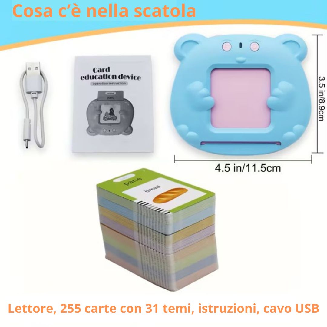 EduTalk™ – Kit Flashcards Parlanti Bilingue (Ita/Eng)
